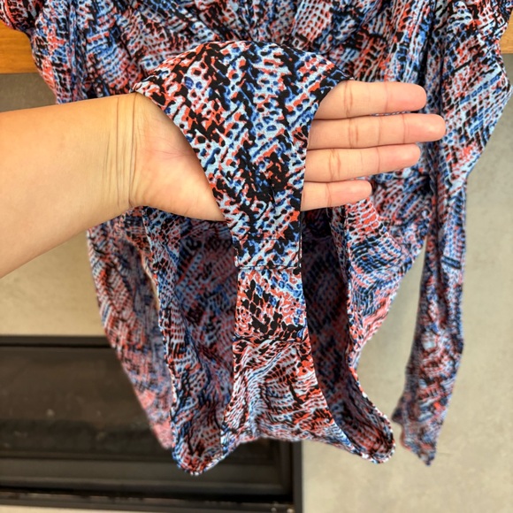 NWOT Diane von Furstenberg Roland ruched printed mesh bodysuit, Size M - Picture 13 of 15